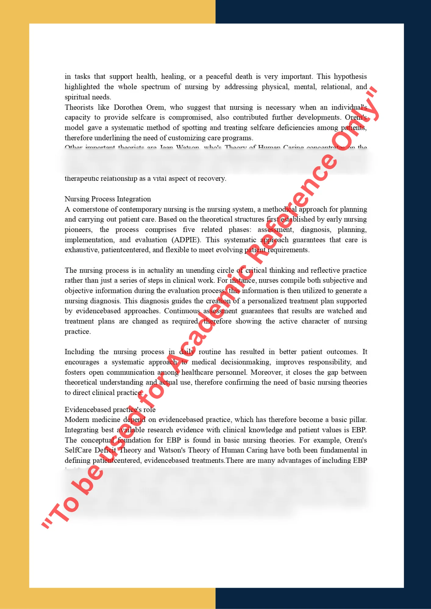 Assignment Sample On Subject NFC 501 – Nursing Foundation 1